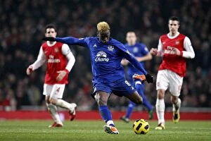 Images Dated 2nd February 2011: Louis Saha's Stunning Strike: Arsenal vs. Everton, Barclays Premier League (01 February 2011)