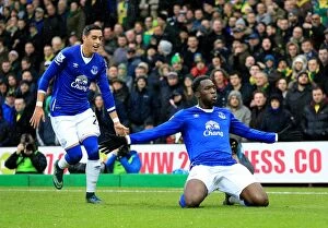 Norwich City v Everton - Carrow Road Collection: Lukaku Strikes: Everton's First Goal in Premier League Victory over Norwich City