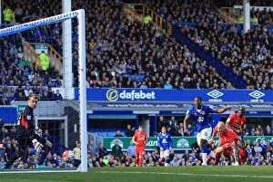 Images Dated 4th October 2015: Lukaku Strikes First: Everton vs. Liverpool at Goodison Park - Barclays Premier League