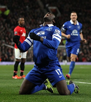 Manchester United 0 V Everton 1 : Old Trafford : 04-12-2013 Prints: Lukaku's Joy: Everton's 1-0 Triumph Over Manchester United at Old Trafford (Dec 4)