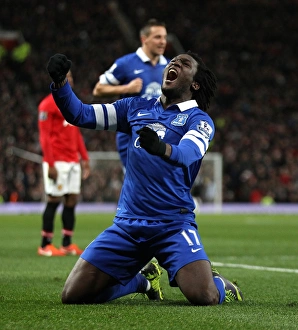 Manchester United 0 V Everton 1 : Old Trafford : 04-12-2013 Prints: Lukaku's Jubilation: Everton's 1-0 Victory Over Manchester United at Old Trafford (December 4)