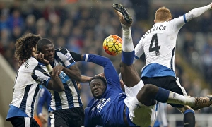 Lukaku's Overhead Kick Attempt vs. Newcastle United: Everton's Star Striker Takes Aim at St. James Park