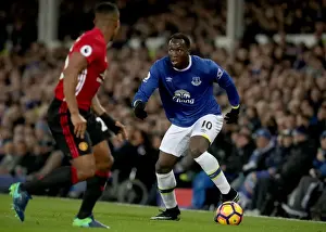 Soccer Football Prints: Lukaku's Return: Everton vs Manchester United - Premier League Showdown at Goodison Park