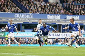 Everton 2 V Manchester City 3 : Goodison Park : 03-05-2014 Prints: Lukaku's Strike: Everton's Momentary Equalizer Against Manchester City (BPL, 2014)
