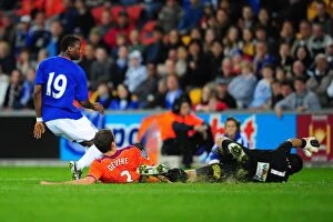 Images Dated 17th July 2010: Magaye Gueye Scores the Second Goal: Everton's Pre-Season Triumph over Brisbane Roar at Suncorp