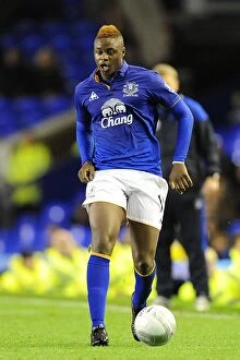 Images Dated 21st September 2011: Magaye Gueye Scores the Winner: Everton Advance in Carling Cup Past West Bromwich Albion