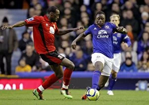 Images Dated 7th January 2012: Magaye Gueye vs Nick McKoy: FA Cup Third Round Battle at Goodison Park