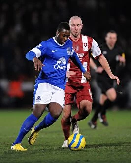 Images Dated 7th January 2013: Magaye Gueye's Brilliant Performance: Everton Crushes Cheltenham Town 5-1 in FA Cup Third Round