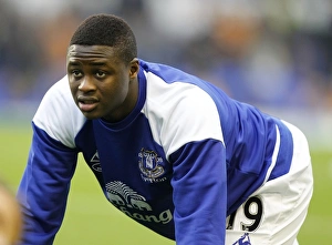 19 November 2011, Everton V Wolverhampton Wanderers Prints: Magaye Gueye's Focus: Everton's Pre-Match Warm-Up vs
