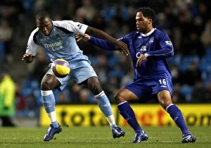 Images Dated 1st January 2007: Manchester City v Everton Ishmael Miller and Joleon Lescott