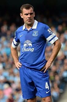 Season 2013-14 Prints: Manchester City vs. Everton: Darron Gibson at Etihad Stadium - Barclays Premier League (5-10-2013)