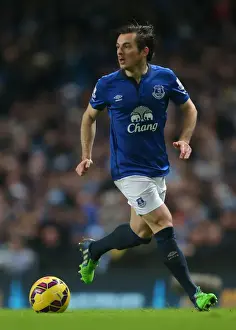 Manchester City vs. Everton: Leighton Baines at Etihad Stadium - Barclays Premier League