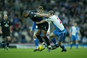 Blackburn 0 Everton 0 18-12-04 Gallery: Marcus Bent shrugs off a challenge