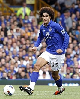 Marouane Fellaini in Action: Everton vs Aston Villa, Barclays Premier League, Goodison Park (September 10, 2011)