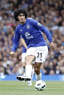 11 September 2010 Everton V Man Utd Prints: Marouane Fellaini in Action: Everton vs Manchester United