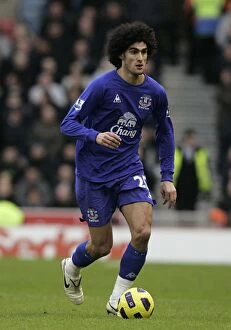 Images Dated 4th January 2011: Marouane Fellaini in Action: Everton vs Stoke City, Barclays Premier League