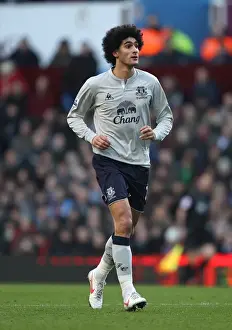 14 January 2012, Aston Villa V Everton Prints: Marouane Fellaini: Everton's Midfield Maestro in the Thrilling Rivalry against Aston Villa (14 January 2012)