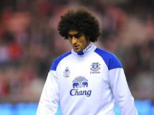 Images Dated 27th March 2012: Marouane Fellaini Leads Everton in FA Cup Sixth Round Replay at Stadium of Light Against Sunderland