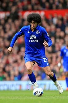Images Dated 22nd April 2012: Marouane Fellaini at Old Traford: Everton vs Manchester United