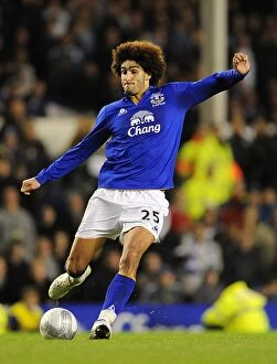 Images Dated 26th October 2011: Marouane Fellaini Rallies Everton Against Chelsea in Carling Cup Fourth Round at Goodison Park