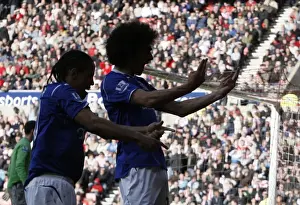 2009 Prints: Marouane Fellaini Scores Everton's Second Goal vs Sunderland in 08/09 Premier League