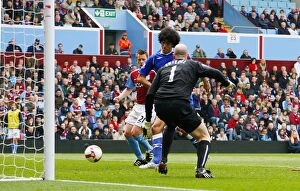Images Dated 12th April 2009: Marouane Fellaini Scores First Everton Goal Against Aston Villa in Barclays Premier League