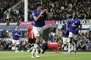Marouane Fellaini Scores First Goal for Everton Against Manchester United in Barclays Premier League, 08/09 Season