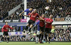 Goal Pic Prints: Marouane Fellaini Scores the Opener: Everton's Historic Goal Against Manchester United (2008)