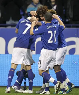 26 November 2011, Bolton Wanderers V Everton Prints: Marouane Fellaini Scores the Opener: Everton's Thrilling Victory at Reebok Stadium vs
