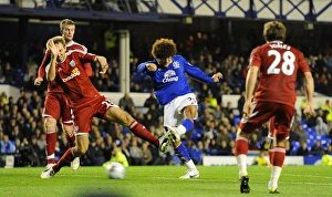 21 September 2011, Carling Cup Round 3 Everton V West Bromwich Albion Prints: Marouane Fellaini Strikes First: Everton's Carling Cup Triumph over West Bromwich Albion (September 21)