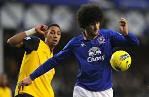 Images Dated 21st January 2012: Marouane Fellaini: Thunderous Performance at Goodison Park - Everton vs