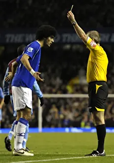 Framed Print : Marouane Fellaini Yellow Carded by Martin Atkinson in Everton vs. Aston Villa (08 / 09 Barclays Premier League) Framed Print : Marouane Fellaini Yellow Carded by Martin Atkinson in Everton vs. Aston Villa (08 / 09 Barclays Premier League)