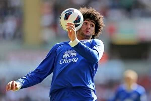 Images Dated 22nd September 2012: Marouane Fellaini's Brilliant Performance Leads Everton to 3-0 Victory over Swansea City