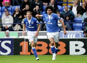 Marouane Fellaini's Double: Everton's Celebration Against Bolton Wanderers in the Premier League