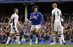 28 April 2012 V Fulham, Goodison Park Prints: Marouane Fellaini's Double: Everton's Victory Celebration vs