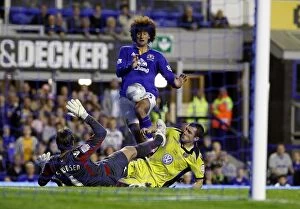 Images Dated 24th August 2011: Marouane Fellaini's Failed Goal Attempt vs. Sheffield United in Carling Cup