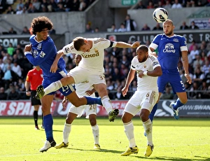 Swansea City 0 V Everton 3 : Liberty Stadium : 22-09-2012 Prints: Marouane Fellaini's Header: Everton Crushes Swansea City 3-0 (Premier League 2012-13)