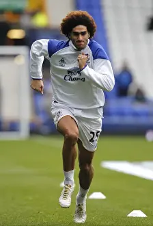 Marouane Fellaini's Intense Pre-Match Focus: Everton vs Manchester United (Premier League, 29 October 2011)