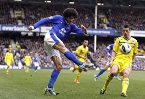 Everton 3 v Reading 1 : Goodison Park : 02-03-2013 Collection: Marouane Fellaini's Strike: Everton's Triumphant Moment in a 3-1 Victory Over Reading