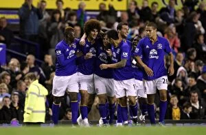 Images Dated 21st September 2011: Marouane Fellaini's Thrilling Goal: Everton's Carling Cup Victory over West Bromwich Albion