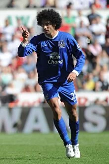 Images Dated 22nd September 2012: Marouane Fellaini's Thrilling Goal: Everton's Triumph over Swansea City (September 22, 2012)
