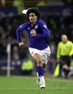 Images Dated 31st January 2012: Marouane Fellaini's Thrilling Showdown: Everton vs Manchester City
