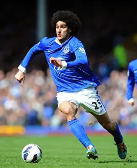 Everton 1 V Fulham 0 : Goodison Park : 27-04-2013 Prints: Marouane Fellaini's Thunderous Strike: Everton's Victory Over Fulham in Premier League (27-04-2013)