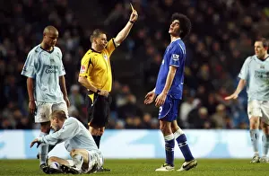 Man City V Everton Prints: Marouane Fellani Booked: Everton's Midfielder Receives Yellow Card vs