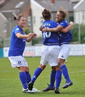 Images Dated 13th May 2012: Michelle Hinnigan Scores the Thrilling Winner for Everton Ladies against Doncaster Rovers Belles