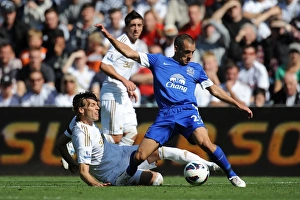 Swansea City 0 V Everton 3 : Liberty Stadium : 22-09-2012 Prints: Michu Fouls Leon Osman: Everton's 3-0 Victory Over Swansea City (Barclays Premier League)