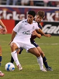 Real Salt Lake City Collection: Mikel Arteta Chases the Ball: Everton vs. Real Saltake, 2007