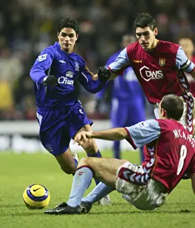 2005 Prints: Mikel Arteta: Everton's Midfield Maestro Slices Through Aston Villa's Defense