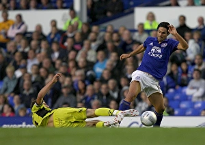 24 August 2011, Carling Cup Round 2 V Sheffield United Prints: Mikel Arteta Foul by Richard Cresswell: Everton vs Sheffield United (Carling Cup 2011)
