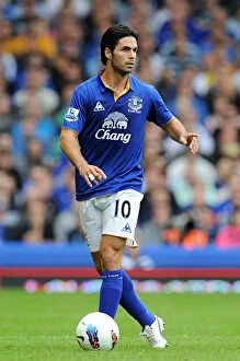 Images Dated 20th August 2011: Mikel Arteta Leads Everton at Goodison Park Against Queens Park Rangers